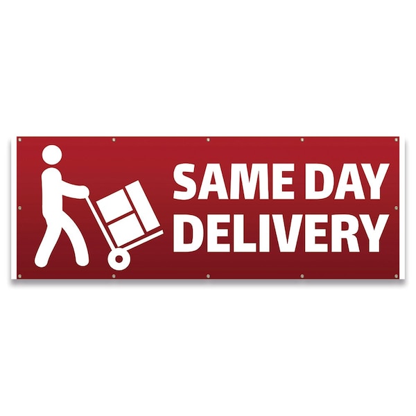 Same Day Delivery Banner Concession Stand Food Truck Single Sided